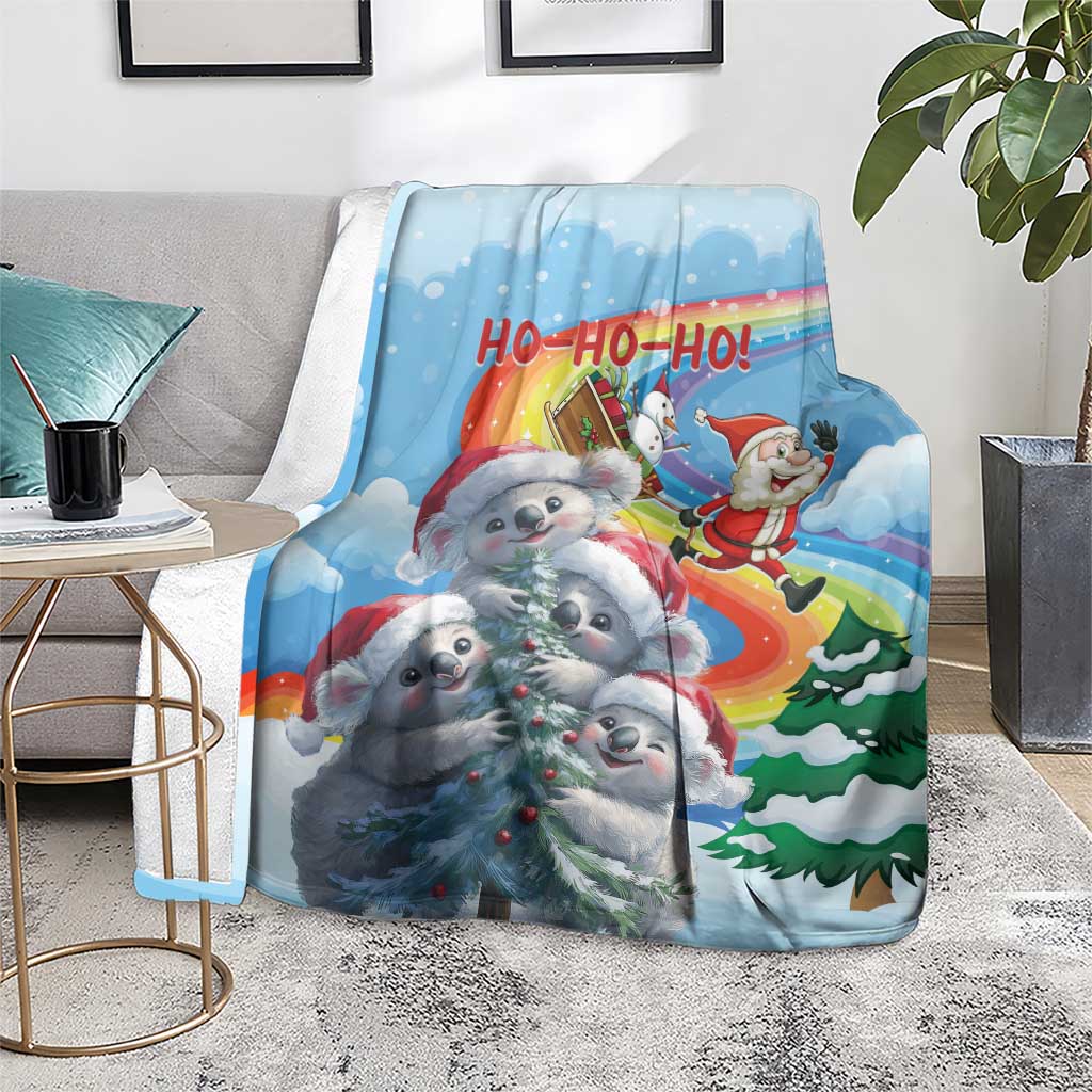 Australia Koala Christmas Blanket Santa Claus Ho Ho Ho