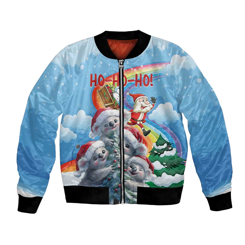 Personalised Australia Koala Christmas Bomber Jacket Santa Claus Ho Ho Ho