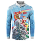 Personalised Australia Koala Christmas Button Sweatshirt Santa Claus Ho Ho Ho
