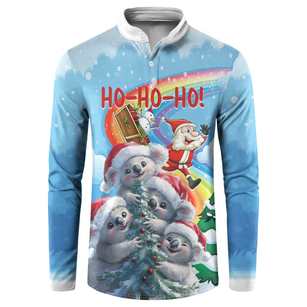 Personalised Australia Koala Christmas Button Sweatshirt Santa Claus Ho Ho Ho
