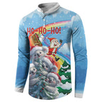 Personalised Australia Koala Christmas Button Sweatshirt Santa Claus Ho Ho Ho