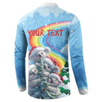 Personalised Australia Koala Christmas Button Sweatshirt Santa Claus Ho Ho Ho