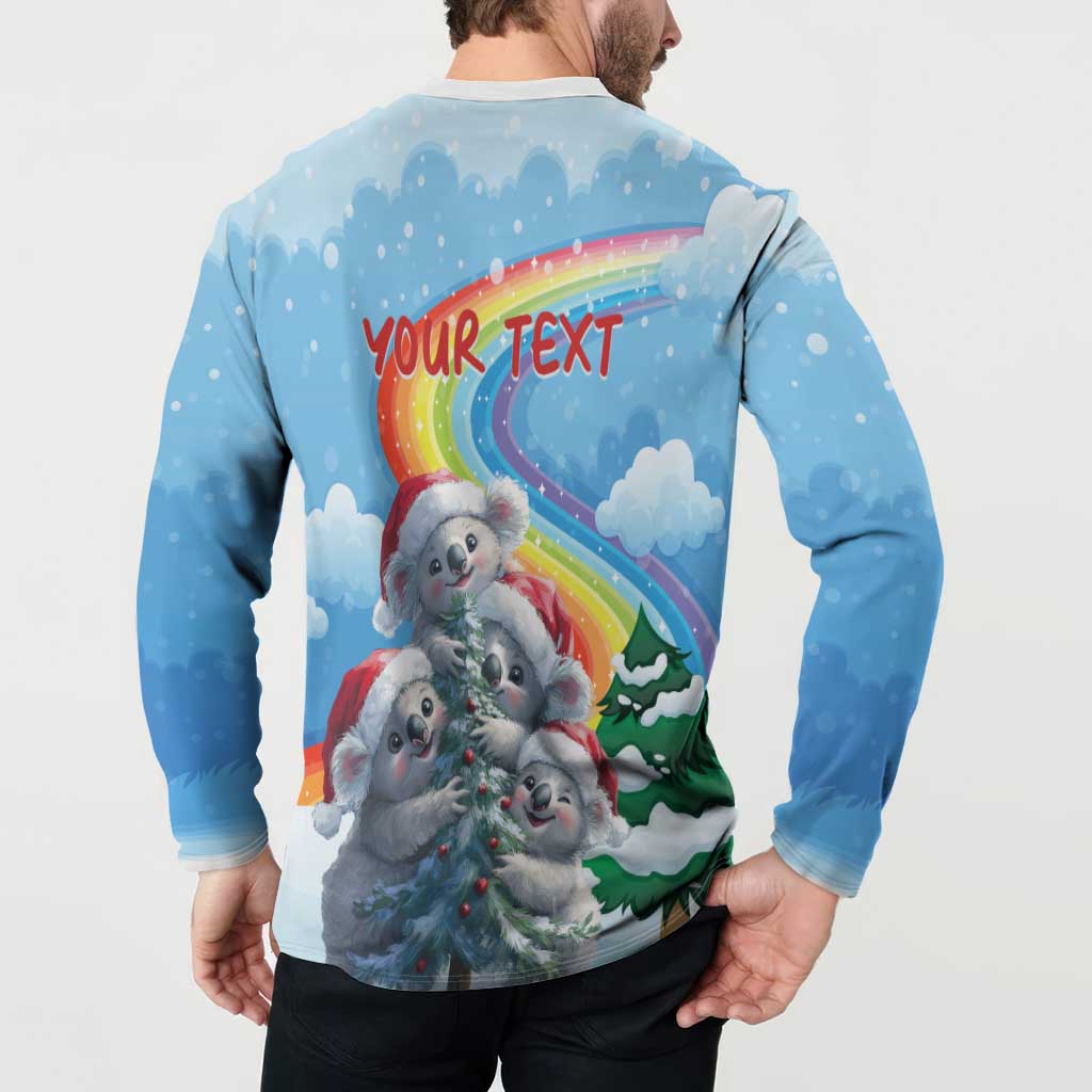 Personalised Australia Koala Christmas Button Sweatshirt Santa Claus Ho Ho Ho