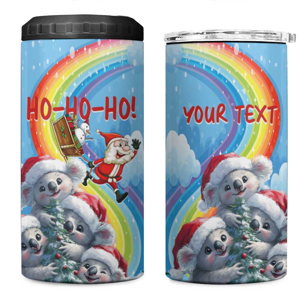 Personalised Australia Koala Christmas 4 in 1 Can Cooler Tumbler Santa Claus Ho Ho Ho