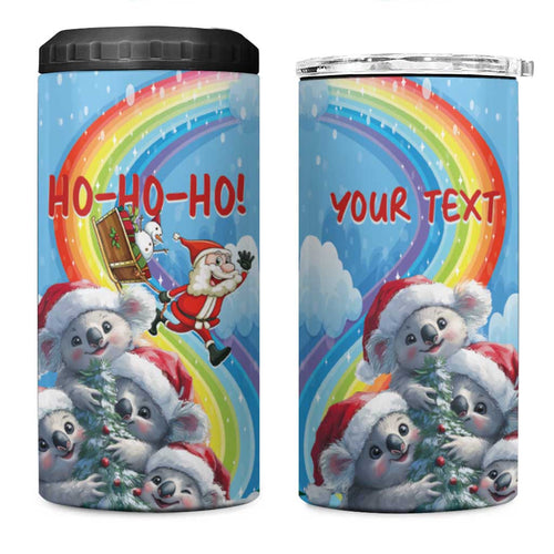 Personalised Australia Koala Christmas 4 in 1 Can Cooler Tumbler Santa Claus Ho Ho Ho