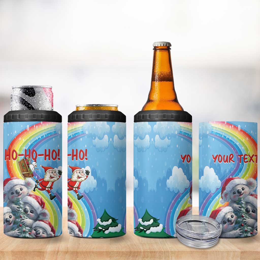 Personalised Australia Koala Christmas 4 in 1 Can Cooler Tumbler Santa Claus Ho Ho Ho