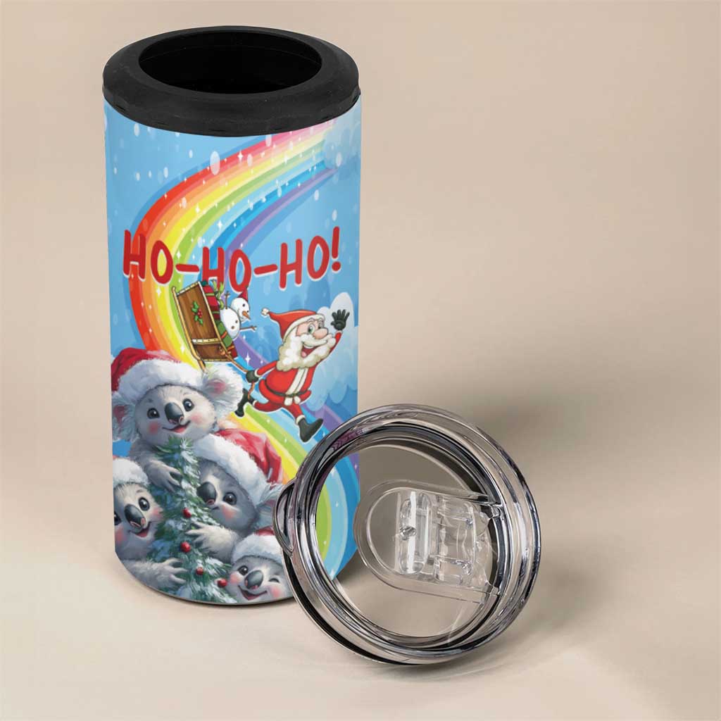 Personalised Australia Koala Christmas 4 in 1 Can Cooler Tumbler Santa Claus Ho Ho Ho