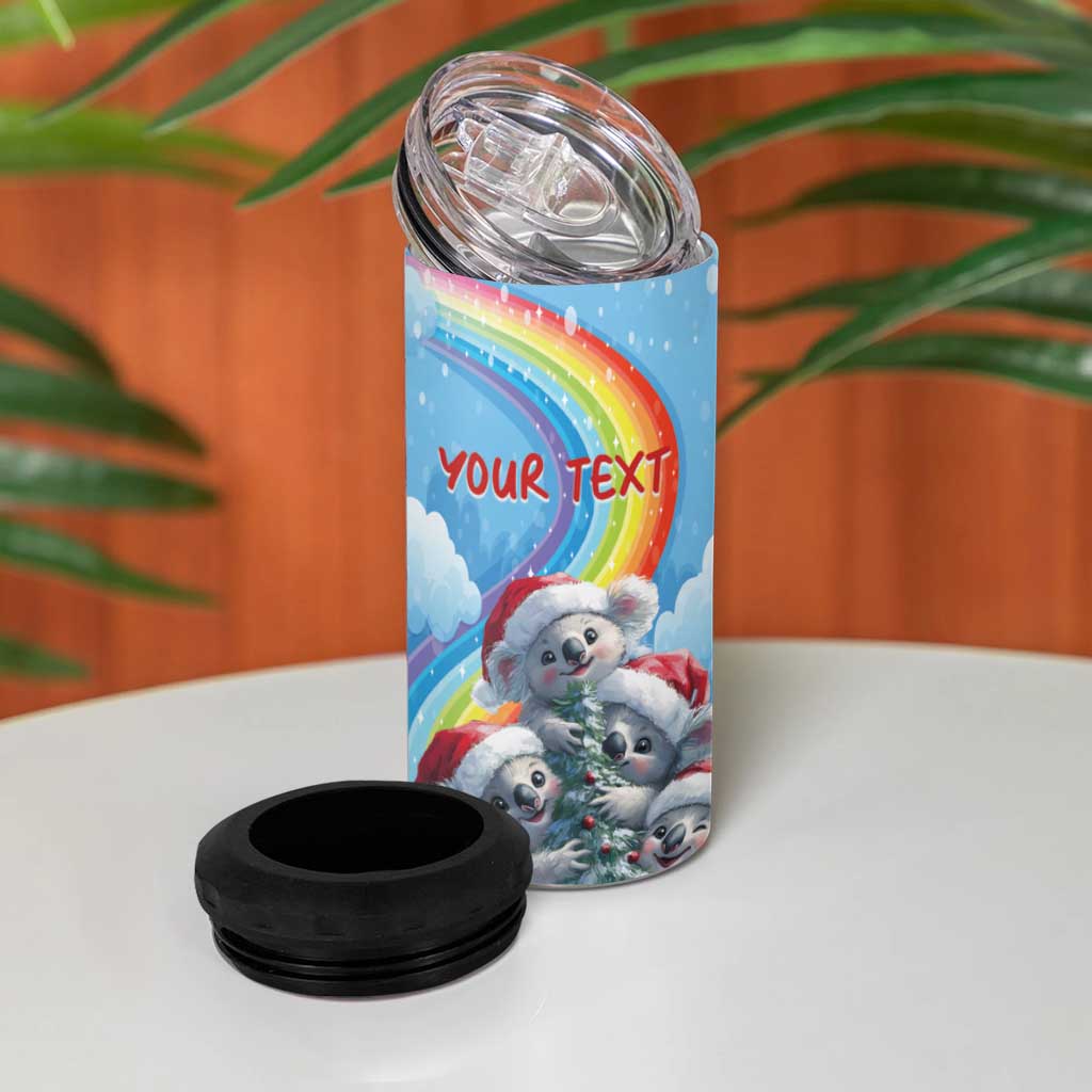 Personalised Australia Koala Christmas 4 in 1 Can Cooler Tumbler Santa Claus Ho Ho Ho