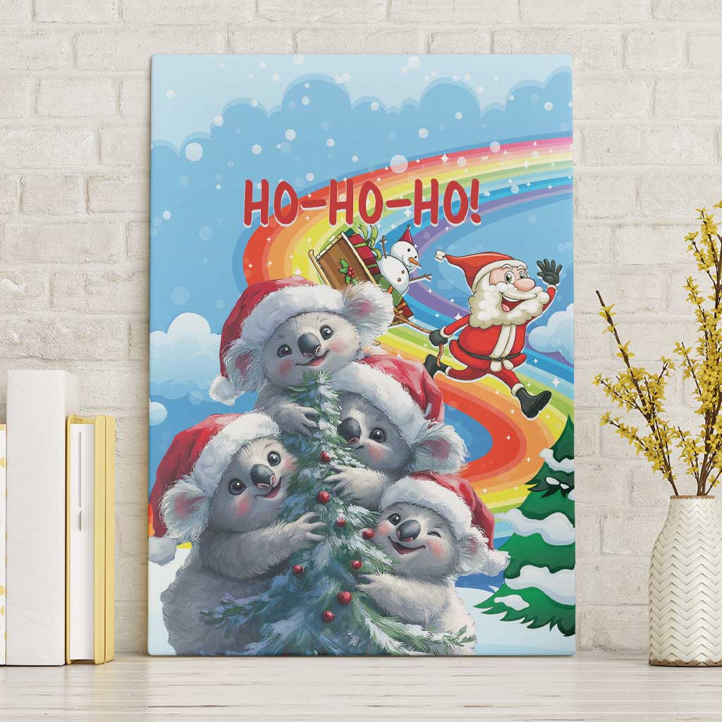 Australia Koala Christmas Canvas Wall Art Santa Claus Ho Ho Ho