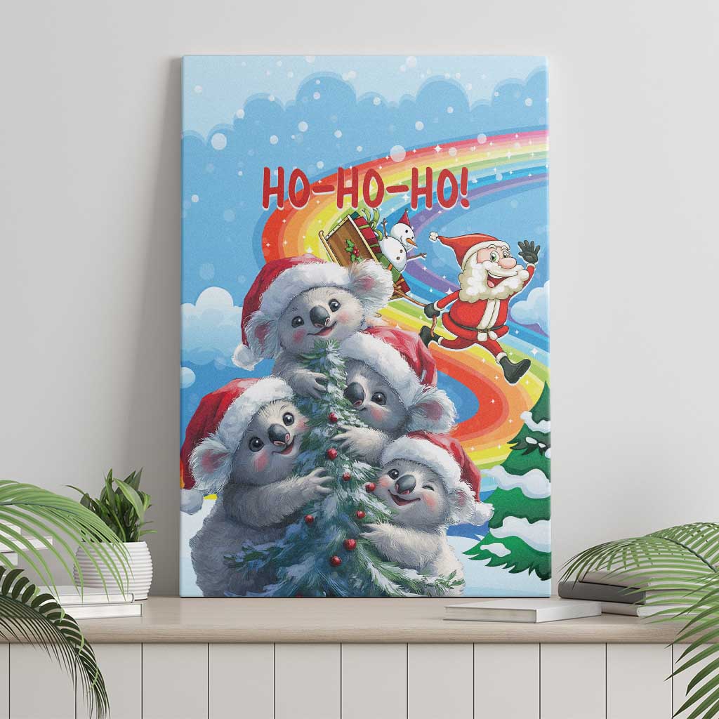 Australia Koala Christmas Canvas Wall Art Santa Claus Ho Ho Ho
