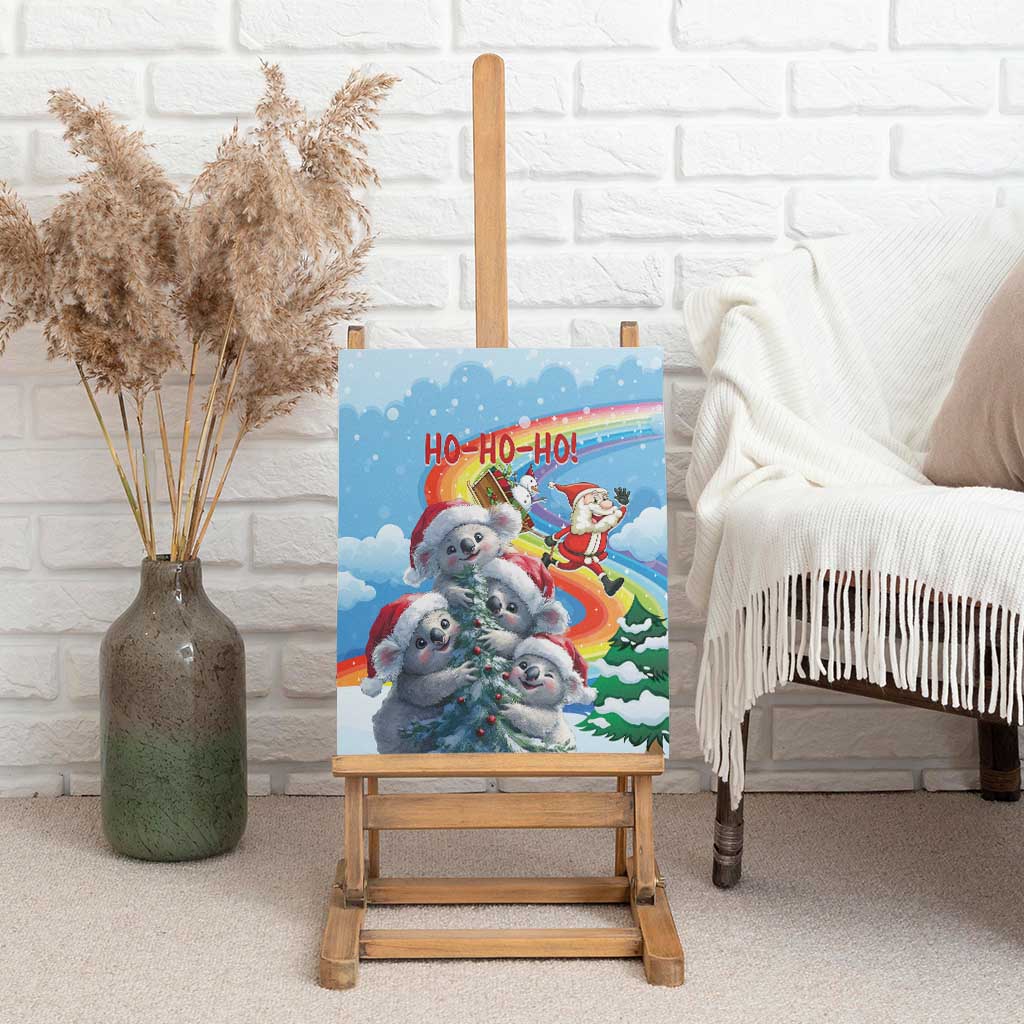 Australia Koala Christmas Canvas Wall Art Santa Claus Ho Ho Ho