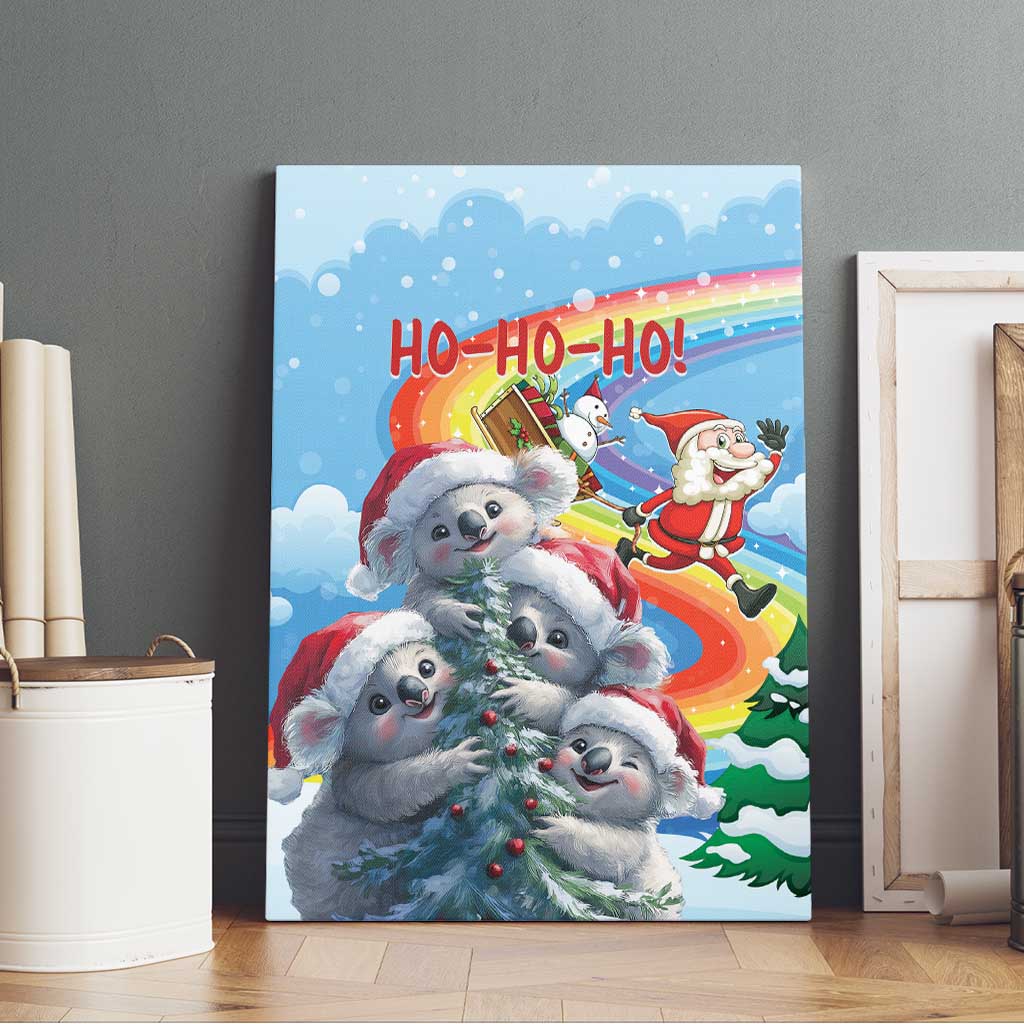 Australia Koala Christmas Canvas Wall Art Santa Claus Ho Ho Ho