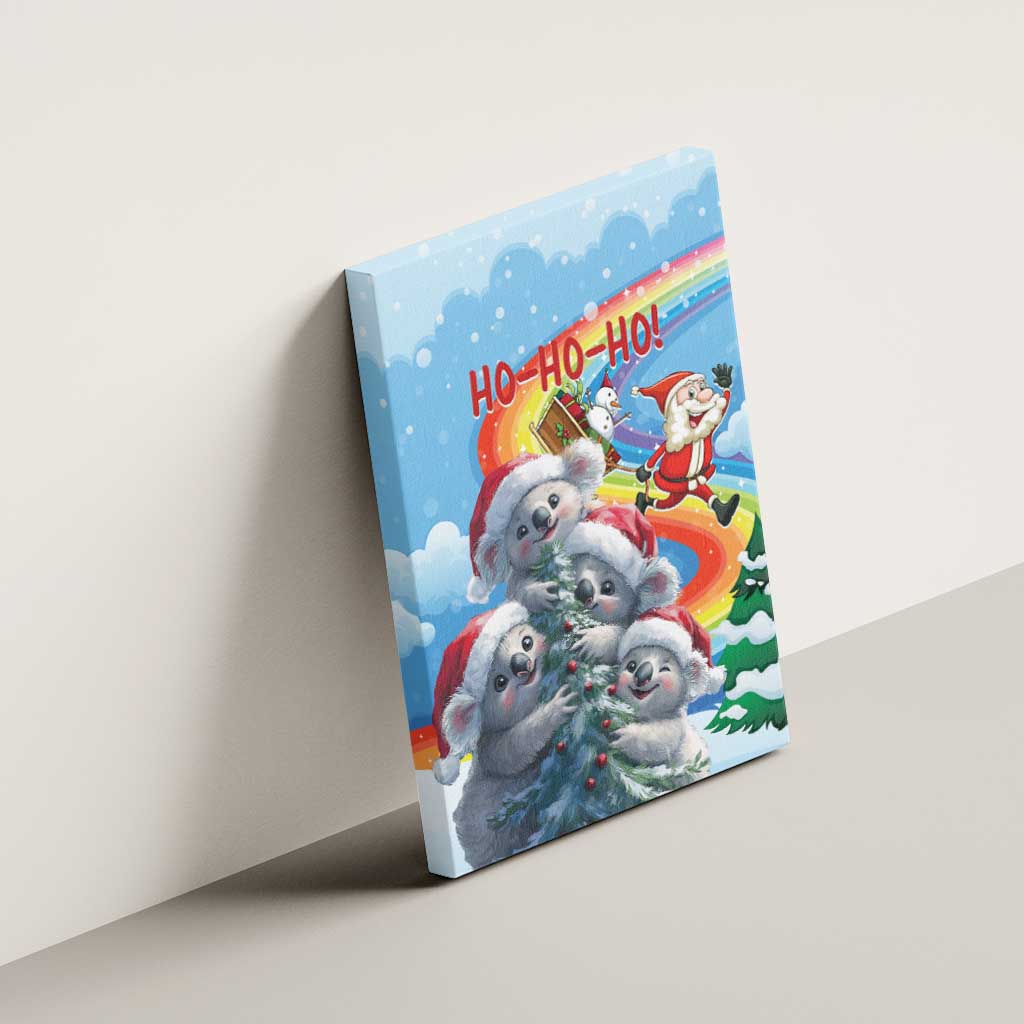Australia Koala Christmas Canvas Wall Art Santa Claus Ho Ho Ho