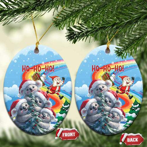 Australia Koala Christmas Ceramic Ornament Santa Claus Ho Ho Ho