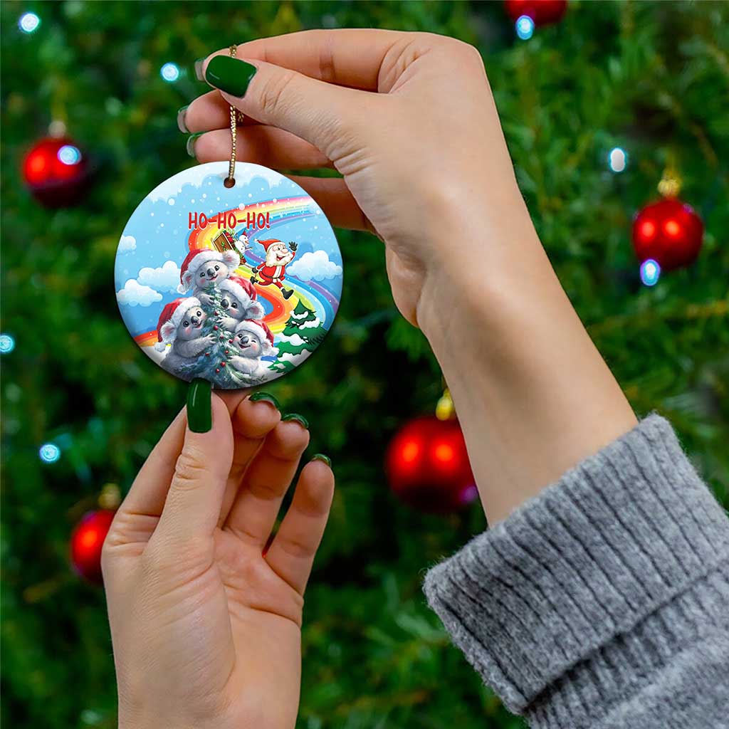 Australia Koala Christmas Ceramic Ornament Santa Claus Ho Ho Ho