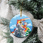 Australia Koala Christmas Ceramic Ornament Santa Claus Ho Ho Ho