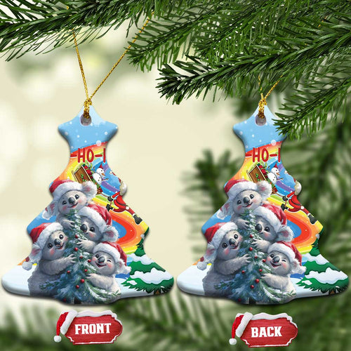 Australia Koala Christmas Ceramic Ornament Santa Claus Ho Ho Ho