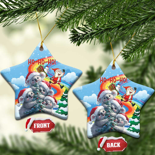 Australia Koala Christmas Ceramic Ornament Santa Claus Ho Ho Ho