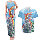 Personalised Australia Koala Christmas Couples Matching Tank Maxi Dress and Hawaiian Shirt Santa Claus Ho Ho Ho