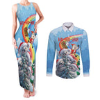 Personalised Australia Koala Christmas Couples Matching Tank Maxi Dress and Long Sleeve Button Shirt Santa Claus Ho Ho Ho