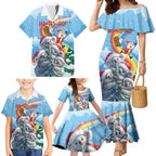 Personalised Australia Koala Christmas Family Matching Mermaid Dress and Hawaiian Shirt Santa Claus Ho Ho Ho