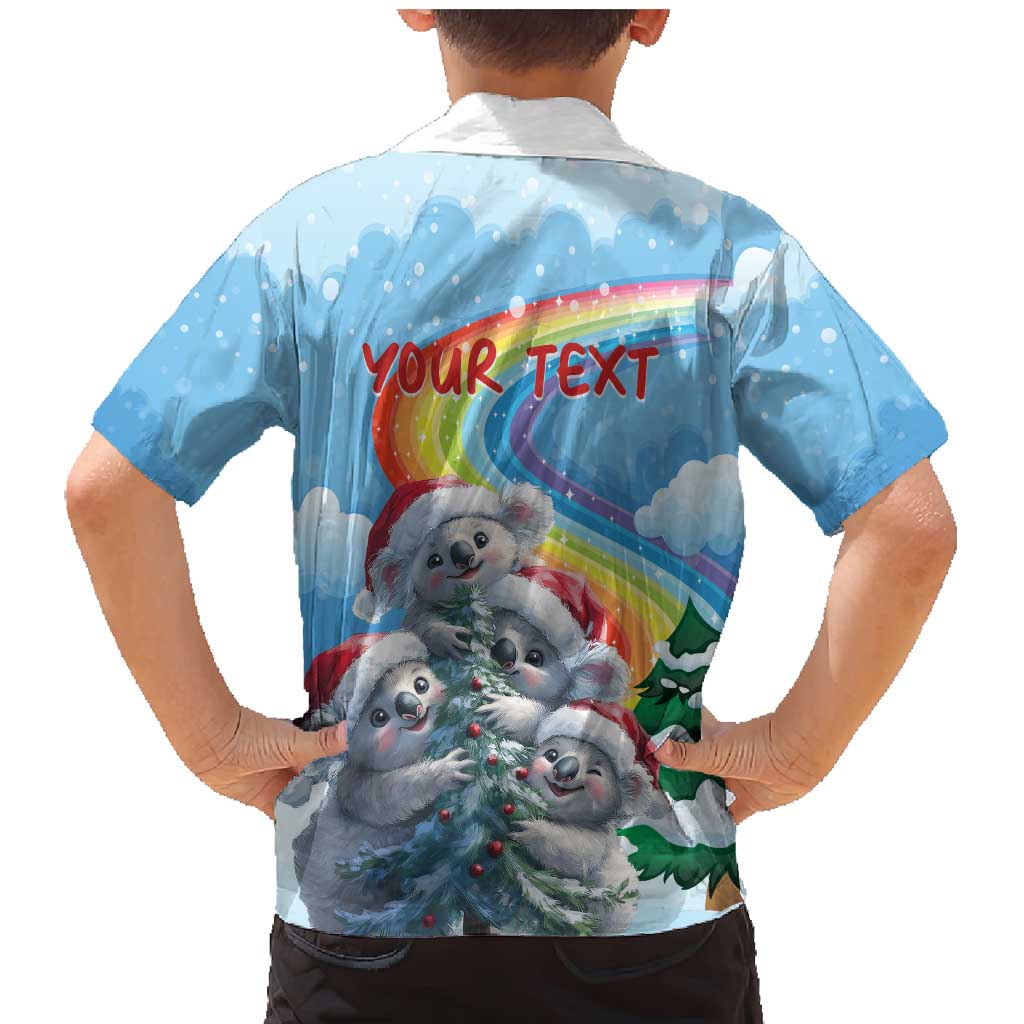 Personalised Australia Koala Christmas Family Matching Mermaid Dress and Hawaiian Shirt Santa Claus Ho Ho Ho