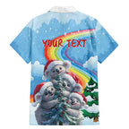Personalised Australia Koala Christmas Family Matching Mermaid Dress and Hawaiian Shirt Santa Claus Ho Ho Ho