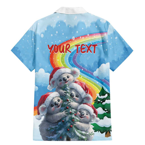 Personalised Australia Koala Christmas Family Matching Mermaid Dress and Hawaiian Shirt Santa Claus Ho Ho Ho