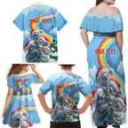 Personalised Australia Koala Christmas Family Matching Off Shoulder Maxi Dress and Hawaiian Shirt Santa Claus Ho Ho Ho