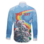Personalised Australia Koala Christmas Family Matching Off Shoulder Maxi Dress and Hawaiian Shirt Santa Claus Ho Ho Ho
