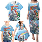 Personalised Australia Koala Christmas Family Matching Puletasi and Hawaiian Shirt Santa Claus Ho Ho Ho