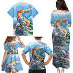 Personalised Australia Koala Christmas Family Matching Puletasi and Hawaiian Shirt Santa Claus Ho Ho Ho