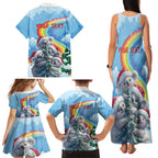 Personalised Australia Koala Christmas Family Matching Tank Maxi Dress and Hawaiian Shirt Santa Claus Ho Ho Ho