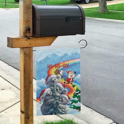 Australia Koala Christmas Garden Flag Santa Claus Ho Ho Ho