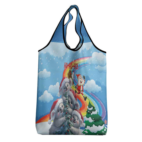Australia Koala Christmas Grocery Bag Santa Claus Ho Ho Ho