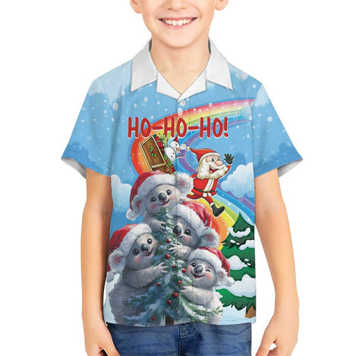 Personalised Australia Koala Christmas Hawaiian Shirt Santa Claus Ho Ho Ho