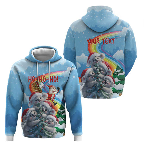 Personalised Australia Koala Christmas Hoodie Santa Claus Ho Ho Ho