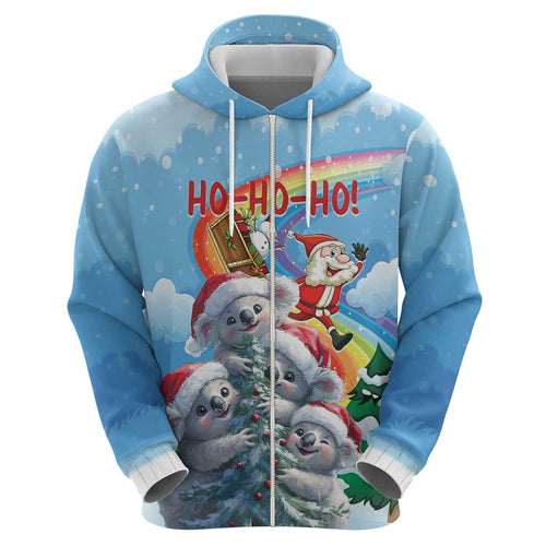 Personalised Australia Koala Christmas Hoodie Santa Claus Ho Ho Ho