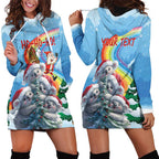 Personalised Australia Koala Christmas Hoodie Dress Santa Claus Ho Ho Ho