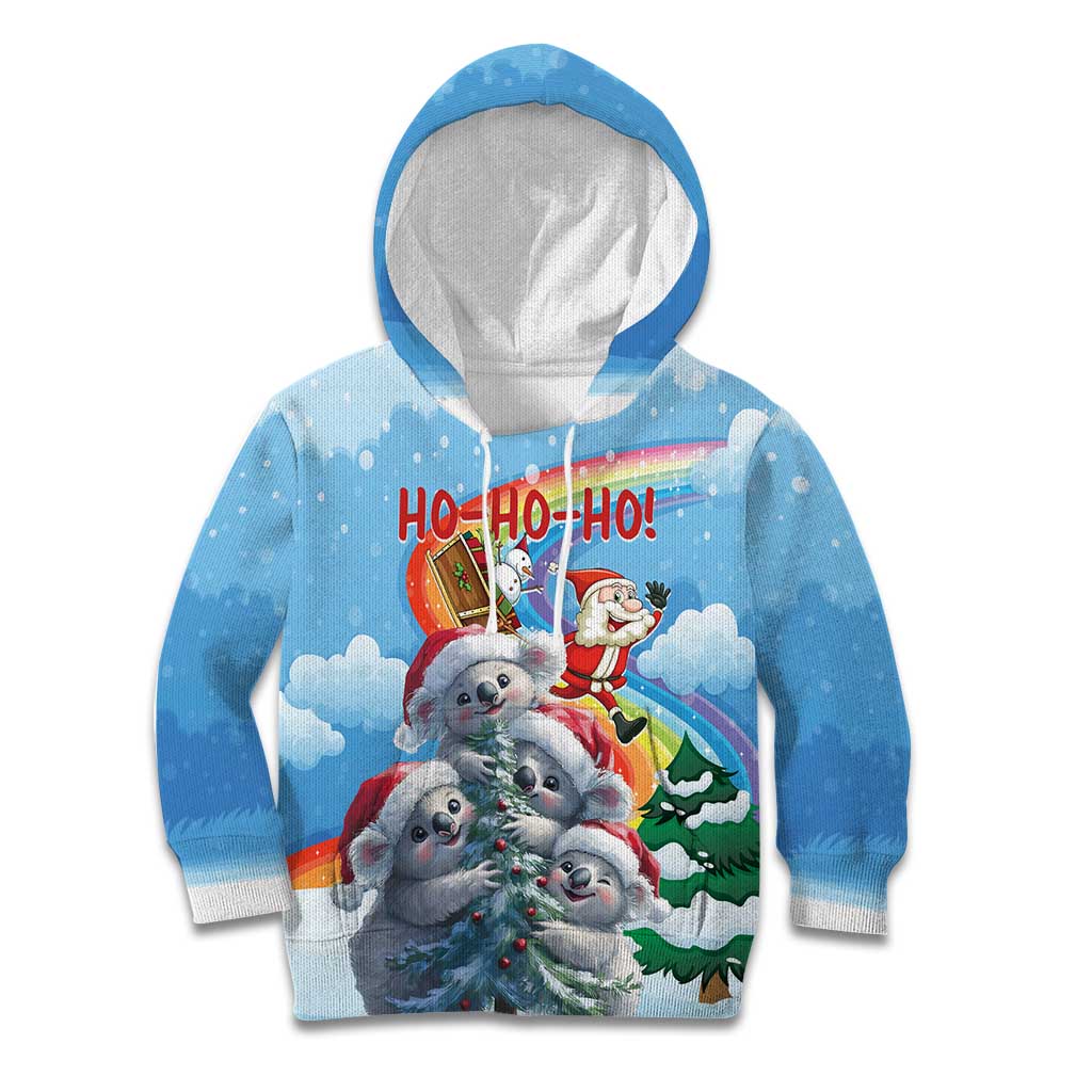 Personalised Australia Koala Christmas Kid Hoodie Santa Claus Ho Ho Ho