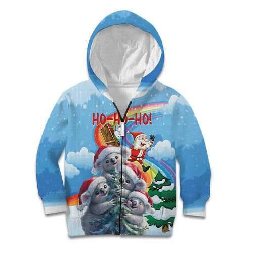Personalised Australia Koala Christmas Kid Hoodie Santa Claus Ho Ho Ho