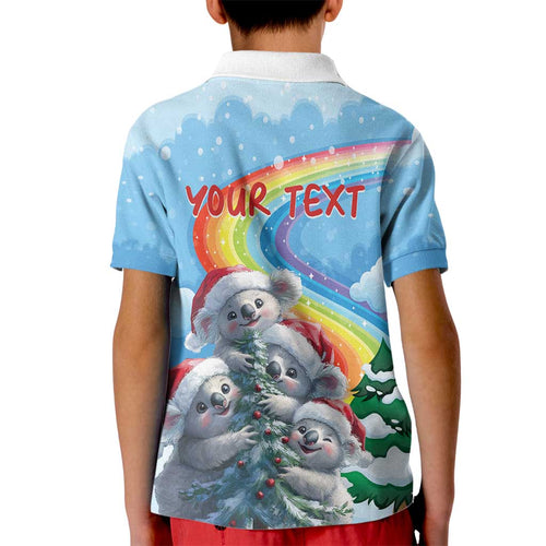 Personalised Australia Koala Christmas Kid Polo Shirt Santa Claus Ho Ho Ho