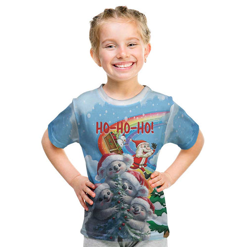 Personalised Australia Koala Christmas Kid T Shirt Santa Claus Ho Ho Ho