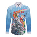 Personalised Australia Koala Christmas Long Sleeve Button Shirt Santa Claus Ho Ho Ho