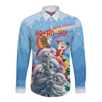 Personalised Australia Koala Christmas Long Sleeve Button Shirt Santa Claus Ho Ho Ho