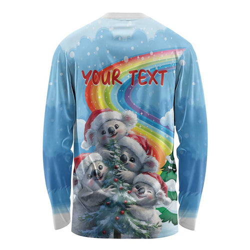 Personalised Australia Koala Christmas Long Sleeve Shirt Santa Claus Ho Ho Ho