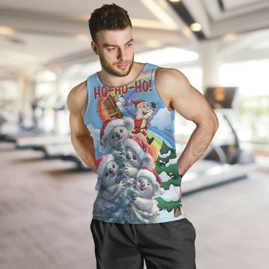 Personalised Australia Koala Christmas Men Tank Top Santa Claus Ho Ho Ho