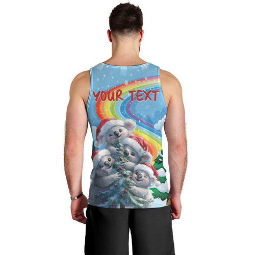Personalised Australia Koala Christmas Men Tank Top Santa Claus Ho Ho Ho