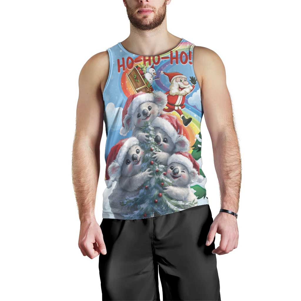 Personalised Australia Koala Christmas Men Tank Top Santa Claus Ho Ho Ho