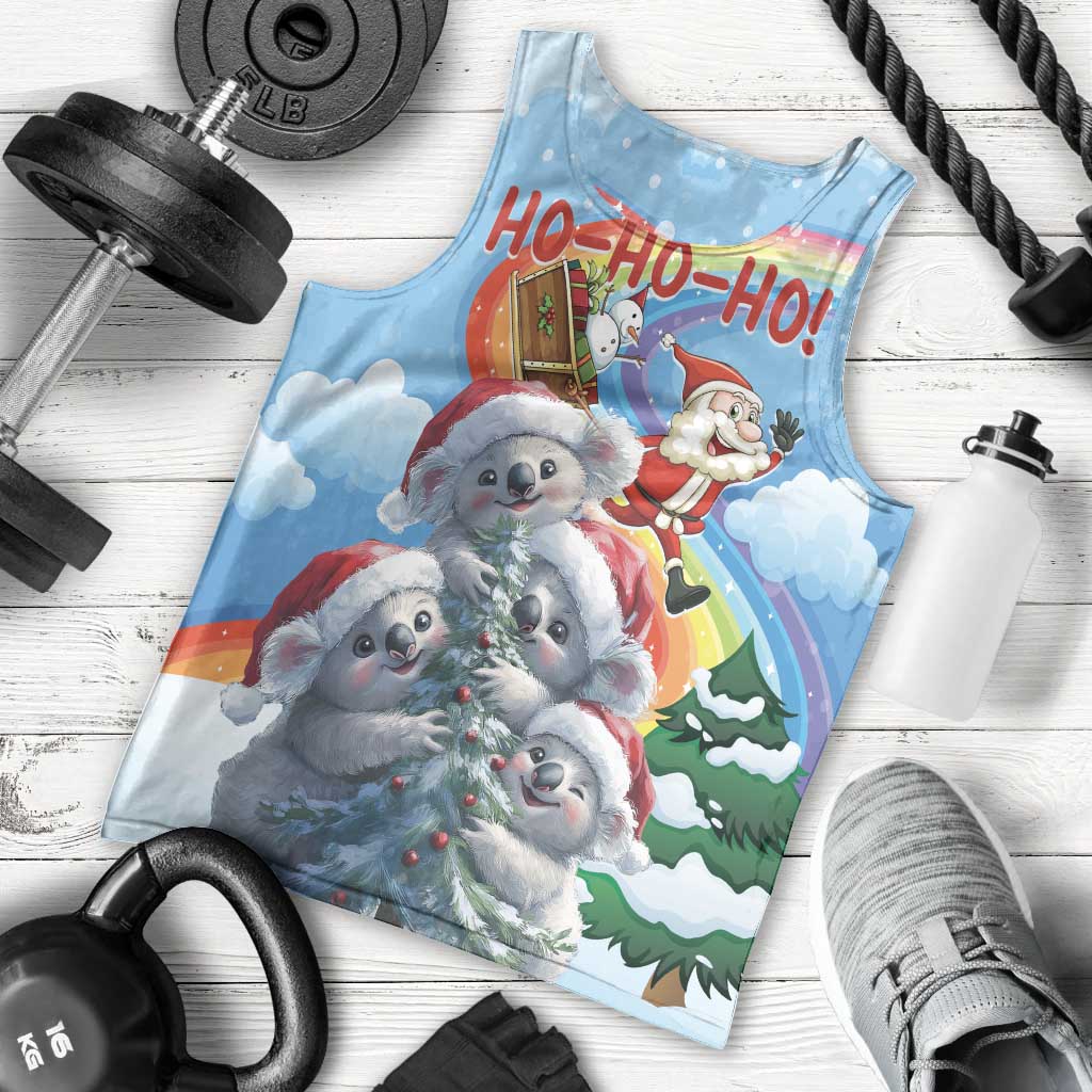 Personalised Australia Koala Christmas Men Tank Top Santa Claus Ho Ho Ho